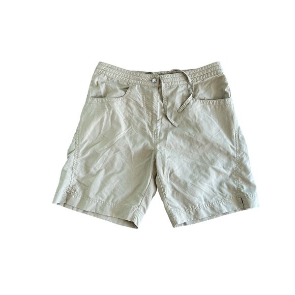ExOfficio Shorts Women's 6 Tan 8" Inseam Chino Hiking Outdoors Nylon Tie - Picture 1 of 7